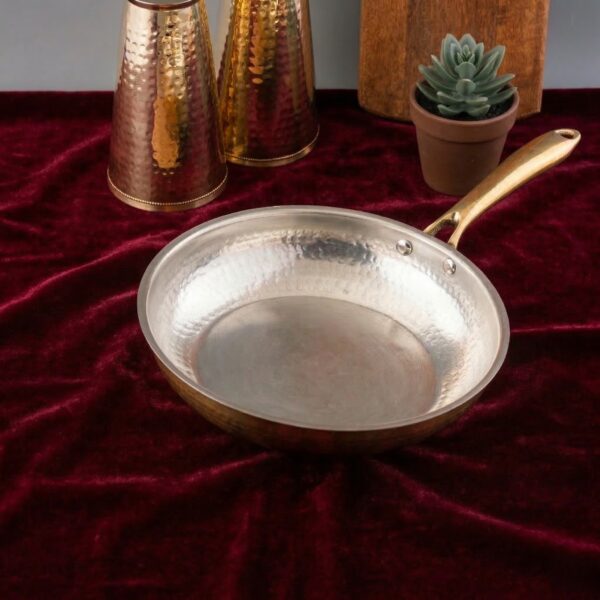 Brass Fry Pan with Lid (Kalai Lined)